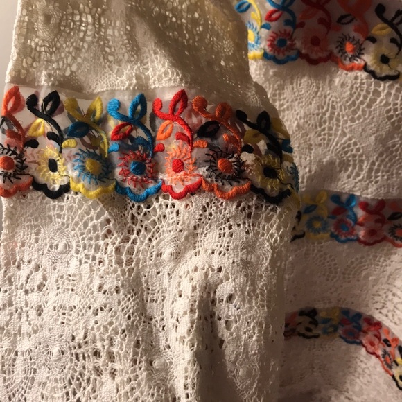 SCOOP NYC beach cotton 60s style dress szM lace - Picture 2 of 4